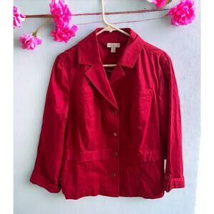 NWT Charter Club Women's Size XL Villa Barbie Pink‎ Jacket Button Blazer